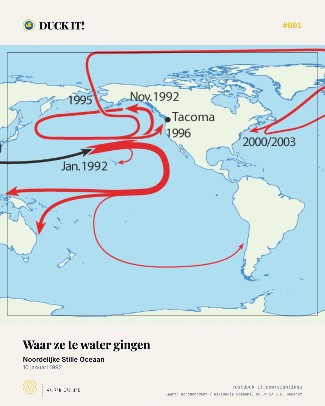 Real Floaties: de route van de lading over de Stille Oceaan